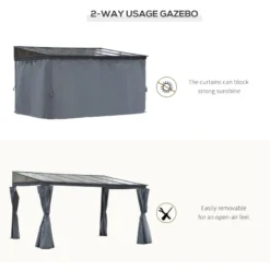 Outsunny Outdoor Lean To Pergola Gazebo 4 X 3m - Grey -Günstiges Grün Ecke Geschäft 9oqb1017f62ef8c92 jpg