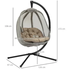 Outsunny Hanging Egg Chair Khaki -Günstiges Grün Ecke Geschäft 9vQa121801c81fd3d jpg