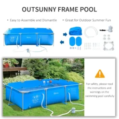 Outsunny Swimming Pool With Steel Frame & Filter 252L X 152W X 65H Cm - Blue -Günstiges Grün Ecke Geschäft ADVdc017dc5f97d7f jpg