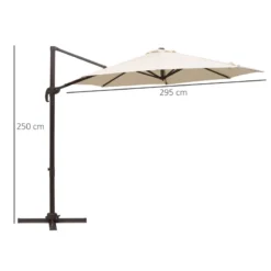 Outsunny Cantilever Parasol 3m - Beige -Günstiges Grün Ecke Geschäft AG9a121813d5badf2 jpg