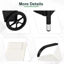 Outsunny Rattan Lounge Set With Side Table - Black -Günstiges Grün Ecke Geschäft AV975617eecc29e64 jpg