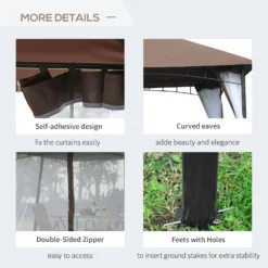 Outsunny Gazebo 3 X 3 Meter Brown -Günstiges Grün Ecke Geschäft AkP43317e906a8448 f3686ef0 b0f7 49d9 bc9c 702c8644744f