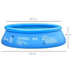 Outsunny Swimming Paddling Pool Round 274cm X 76cm - Blue -Günstiges Grün Ecke Geschäft B2La121803a5f89f4 jpg