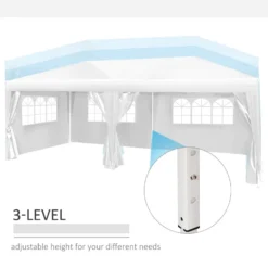Outsunny Gazebo 3m X 6m - White -Günstiges Grün Ecke Geschäft BDy75618586075682 jpg
