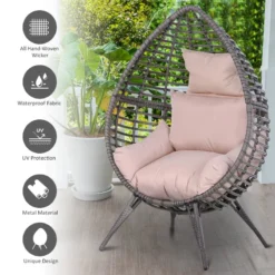 Outsunny Wicker Rattan Outdoor Egg Chair With 4 Legs Beige -Günstiges Grün Ecke Geschäft BTAa0917eecc2996f jpg b383756c 26d9 484f 9ce4 a9bb9326c2ba