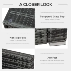 Outsunny Rattan Corner Sofa Set 1.3m - Grey -Günstiges Grün Ecke Geschäft BYya091821a153f43 jpg