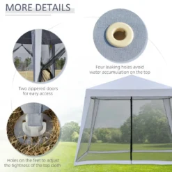 Outsunny 3 X 3 Meter Outdoor Gazebo Garden Canopy Tent Sun Shade Event Shelter With Mesh Screen Side Walls, Grey -Günstiges Grün Ecke Geschäft Bd1b10185948f78c3 jpg