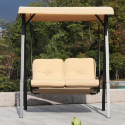 Outsunny 2 Seater Garden Outdoor Swing Chair Lounger Hammock Bench W/ Steel Frame Cushions Adjustable Tilting Canopy Patio Beige -Günstiges Grün Ecke Geschäft CUG47617dc1273722 fedc37f8 d7fb 4a53 a562 03fccec9f8a7