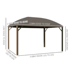 Outsunny Hardtop Gazebo With Curtains 3 X 4m - Brown -Günstiges Grün Ecke Geschäft CbX8e51893f17a563 jpg