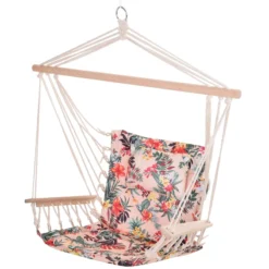 Günstiges Grün Ecke Geschäft 17 Outsunny Hanging Rope Frame Hammock Chair - Floral