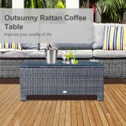 Outsunny Rattan Coffee Table - Brown -Günstiges Grün Ecke Geschäft D4Ua0917eecc2a710
