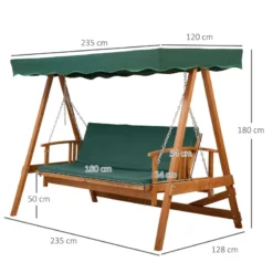 Outsunny Wooden Garden Swing Seat 3 Seater -Günstiges Grün Ecke Geschäft DLh4d81859aca25e3 jpg