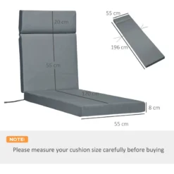 Outsunny Set Of 2 Lounger Cushions - Dark Grey -Günstiges Grün Ecke Geschäft DO7a12186cc9c13d1 jpg