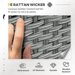 Outsunny Rattan Dining Furniture Set 6 Seater- Grey -Günstiges Grün Ecke Geschäft DzLa09188ff9589eb jpg