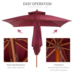 Outsunny Patio Umbrella -Günstiges Grün Ecke Geschäft Ecca2f17dc2c1866a