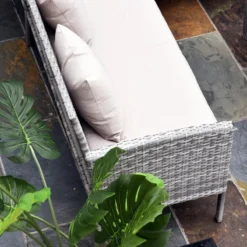 Outsunny Rattan Sofa Set With Coffee Table & Footstools - Grey -Günstiges Grün Ecke Geschäft FAP3d617eecc29656 jpg