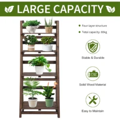 Outsunny 4-Tier Wooden Plant Shelf Foldable Flower Pots Holder Stand -Günstiges Grün Ecke Geschäft FBOa0917ee2cf0313 b436fc15 385e 4ad9 a249 e7d099ee33b9
