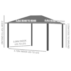 Outsunny Hardtop Gazebo 3.6 X 4m - Black & Dark Grey -Günstiges Grün Ecke Geschäft Fuya1217f96872b6d jpg
