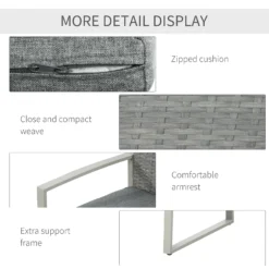 Outsunny-4 Piece Rattan Sofa Set - Grey -Günstiges Grün Ecke Geschäft GBWb1017eecc29b7a 566b4fdb 8c5c 4c1b ada3 e52794ca0f90