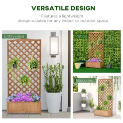 Outsunny Garden Wooden Planter Box With Trellis Lattice Flower Raised Bed 76x36x170cm -Günstiges Grün Ecke Geschäft GCqa0917ee2cf0f22 94881784 a336 4ecb 8df1 a13950bfcbaf