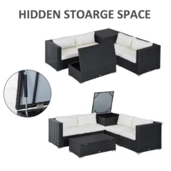 Outsunny Rattan Corner Sofa Set - Black -Günstiges Grün Ecke Geschäft GPh88c17eecc28ae5 jpg