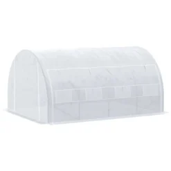 Outsunny Greenhouse Polytunnel 4x3x2m - White -Günstiges Grün Ecke Geschäft HOjdaa17f010117bb jpg