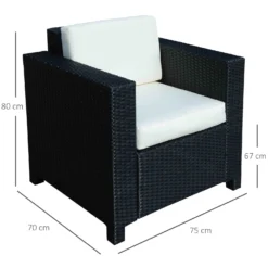 Outsunny Rattan Single Sofa Armchair -Günstiges Grün Ecke Geschäft JBNa1217eecc2a29a