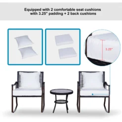 Outsunny-Rattan Rocking Chair Set -Günstiges Grün Ecke Geschäft JT5b1017eecc2a014