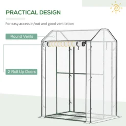Outsunny Mini Greenhouse 100x80x150cm - White -Günstiges Grün Ecke Geschäft JlH88c17f5cee16c7 jpg
