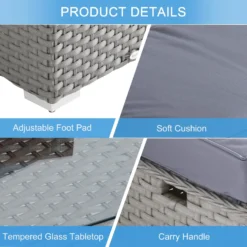 Outsunny 6PC Garden Rattan Sofa Set Bonzer Outdoor Furniture Patio Table Loveseat Stool Lounging Ottoman Aluminium Frame Wicker Weave Conservatory Grey -Günstiges Grün Ecke Geschäft K3575617eecc29421 ea03ef48 b9ec 4714 b0f2 78a1cf6bc80c