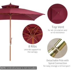 Outsunny Patio Umbrella -Günstiges Grün Ecke Geschäft KSh46717dc2c1866a