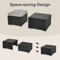 Outsunny Rattan 8pc Sofa Set - Black -Günstiges Grün Ecke Geschäft Ka0916181240c902f jpg