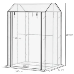 Outsunny Mini Greenhouse 100x80x150cm - White -Günstiges Grün Ecke Geschäft Ksha1217f5cee16c7 jpg