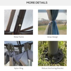 Outsunny Gazebo 3m X 3m Grey -Günstiges Grün Ecke Geschäft LFa92417dc3af8a64 jpg