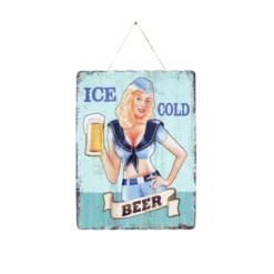 Günstiges Grün Ecke Geschäft 33 La Hacienda Wall Art - Corrugated Ice Cold Beer Metal Sign