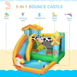 Outsunny Bouncy Castle Farm Style With Paddling Pool -Günstiges Grün Ecke Geschäft Lxga091864949b596 jpg