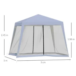 Outsunny 3 X 3 Meter Outdoor Gazebo Garden Canopy Tent Sun Shade Event Shelter With Mesh Screen Side Walls, Grey -Günstiges Grün Ecke Geschäft Mc1d2617dc2415e89 e85f68f0 31de 4418 94bb 4e461b8e083f