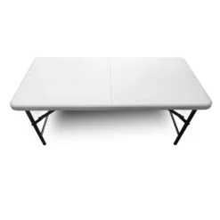 Silver & Stone Folding Trestle Table 4ft 120 X 56 X 73cm - White
