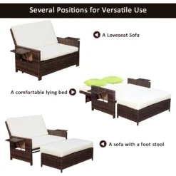 Outsunny Rattan Sun Lounger 2 Seater Day Bed-Brown -Günstiges Grün Ecke Geschäft MyB88c17eecc293c9 4d9b8af4 c11c 43e7 8bb4 14074e898077