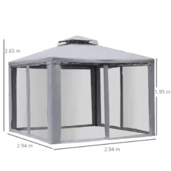 Outsunny Gazebo 3m X 3m Grey -Günstiges Grün Ecke Geschäft N9xfca17dc3af8a64 jpg