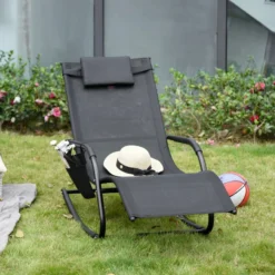 Outsunny Lounger Rocking Chair - Black -Günstiges Grün Ecke Geschäft NVU90f17f68a05e30 jpg