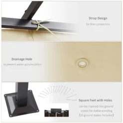 Outsunny Outdoor Metal Pergola With Retractable Awning Canopy 3x3m - Beige -Günstiges Grün Ecke Geschäft NXQb1018379073ae7 jpg