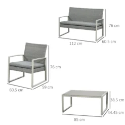 Outsunny-4 Piece Rattan Sofa Set - Grey -Günstiges Grün Ecke Geschäft Ndta1217eecc29b7a ea5b0edb 5a5c 40e5 9a5a cf04ec5fd9ee