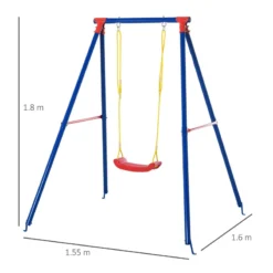 Outsunny Metal Children's Garden Swing 3-8 Years Old Blue -Günstiges Grün Ecke Geschäft NiDaad17dc22f0b43 jpg