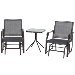 Outsunny Glider Rocking Chair & Table Set - Grey -Günstiges Grün Ecke Geschäft Njudaa18701d0763c jpg
