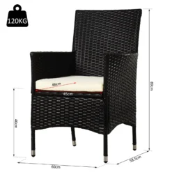 Outsunny Rattan Dining Chair Set - Dark Coffee -Günstiges Grün Ecke Geschäft Nqqa1217eecc2a175
