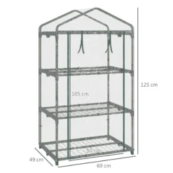 Outsunny Mini Greenhouse 3 Tier 69Lx49Wx125H Cm - Clear -Günstiges Grün Ecke Geschäft O0na1217f0101243c jpg