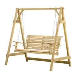 Outsunny 2 Seater Wooden Swing Bench