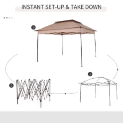 Outsunny 3 X 3(m) Pop Up Gazebo With Netting And Carry Bag, Party Tent Event Shelter For Garden, Patio - Khaki -Günstiges Grün Ecke Geschäft OSA56d17e906693ed ab8be2c2 053c 44d2 bd7b 4e7b78e7210c