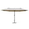 Outsunny Double Sided Umbrella Parasol With Cross Base 4.6 M - Khaki